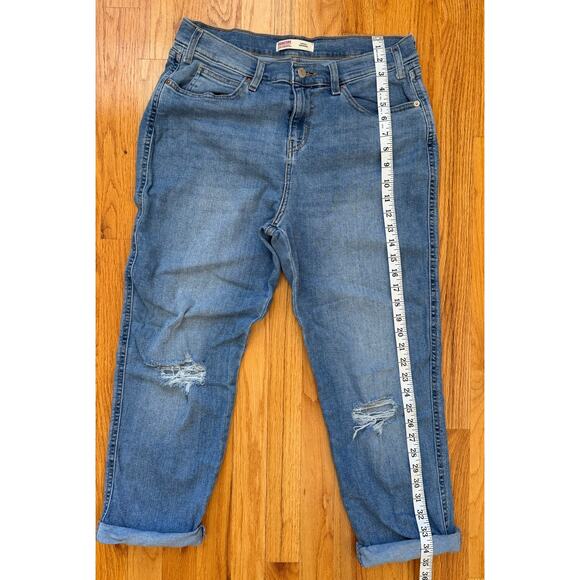 Levi Stauss Signature Heritage Boyfriend Distressed denim Jeans size 10 - Picture 5 of 12